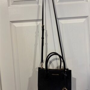 Michael Kors Black Crossbody Bag with Gold Accents